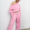 Joggingbroek met rechte pijpen en gewassen effect Joggingbroek met rechte pijpen en gewassen effect