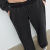 Joggingbroek met rechte pijpen en gewassen effect Joggingbroek met rechte pijpen en gewassen effect