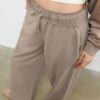 Joggingbroek met rechte pijpen en gewassen effect Joggingbroek met rechte pijpen en gewassen effect