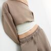 Joggingbroek met rechte pijpen en gewassen effect Joggingbroek met rechte pijpen en gewassen effect
