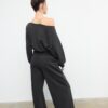 Joggingbroek met rechte pijpen en gewassen effect Joggingbroek met rechte pijpen en gewassen effect