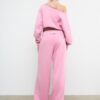 Joggingbroek met rechte pijpen en gewassen effect Joggingbroek met rechte pijpen en gewassen effect