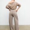 Joggingbroek met rechte pijpen en gewassen effect Joggingbroek met rechte pijpen en gewassen effect
