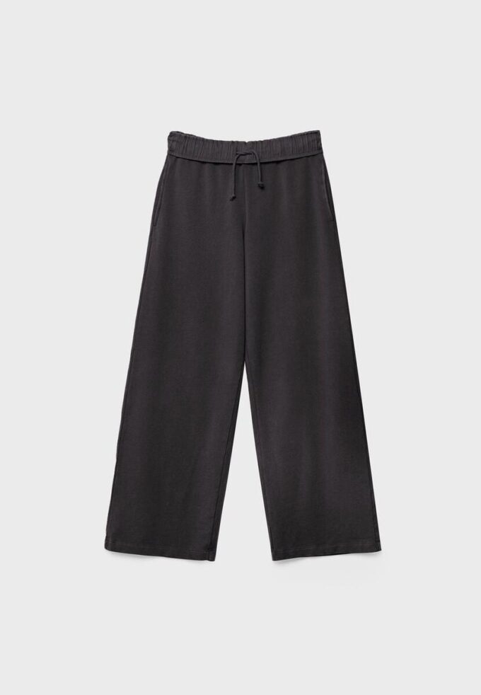 Joggingbroek met rechte pijpen en gewassen effect Joggingbroek met rechte pijpen en gewassen effect