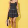 Jurk met ruches en studs