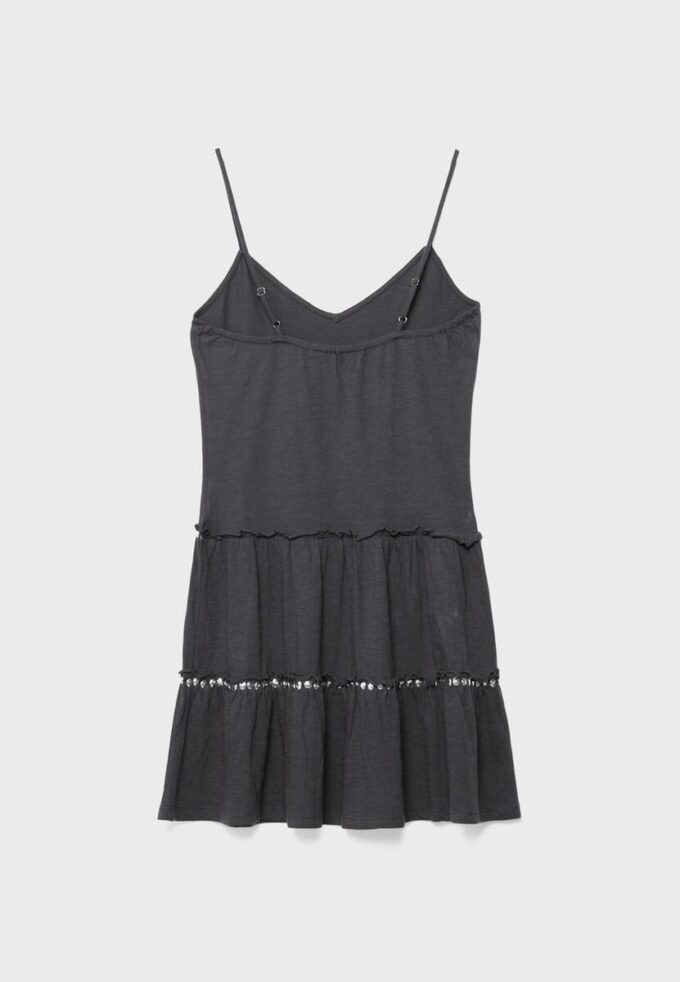 Jurk met ruches en studs