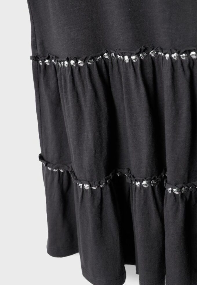 Jurk met ruches en studs