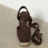 Jute sleehakken met vetersluiting Jute sleehakken met vetersluiting
