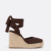 Jute sleehakken met vetersluiting Jute sleehakken met vetersluiting