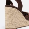 Jute sleehakken met vetersluiting Jute sleehakken met vetersluiting