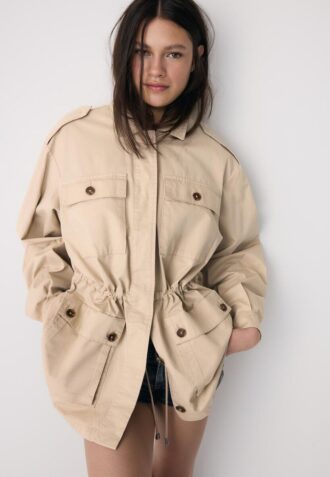 Katoenen parka met zakken
