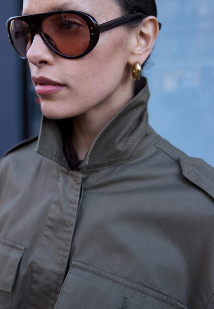 Katoenen parka met zakken