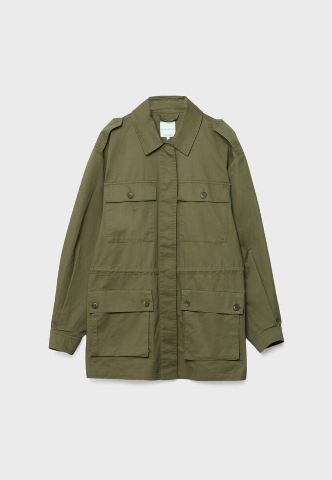 Katoenen parka met zakken