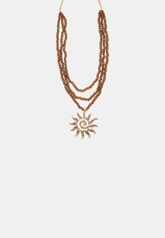 Ketting met kralen in de vorm van een zon