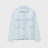 Kort denim overshirt met studs Kort denim overshirt met studs