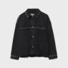 Kort denim overshirt met studs