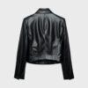 Korte blazer met leerlook Korte blazer met leerlook