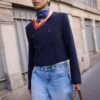 Korte blazer met ronde hals Korte blazer met ronde hals