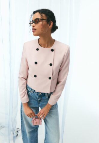 Korte blazer met ronde hals