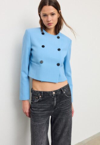 Korte blazer met ronde hals