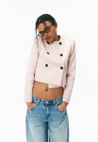 Korte blazer met ronde hals