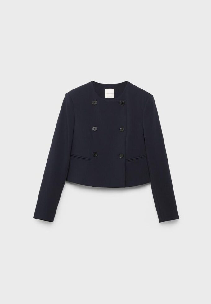 Korte blazer met ronde hals Korte blazer met ronde hals