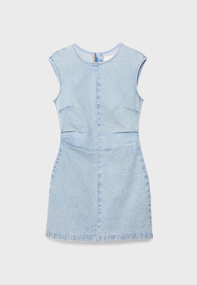 Korte denimjurk met strass