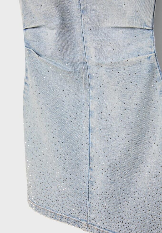 Korte denimjurk met strass