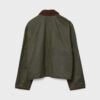 Korte gewaxte parka met contrast