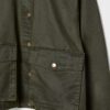 Korte gewaxte parka met contrast