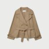 Korte, soepel vallende trenchcoat met riem