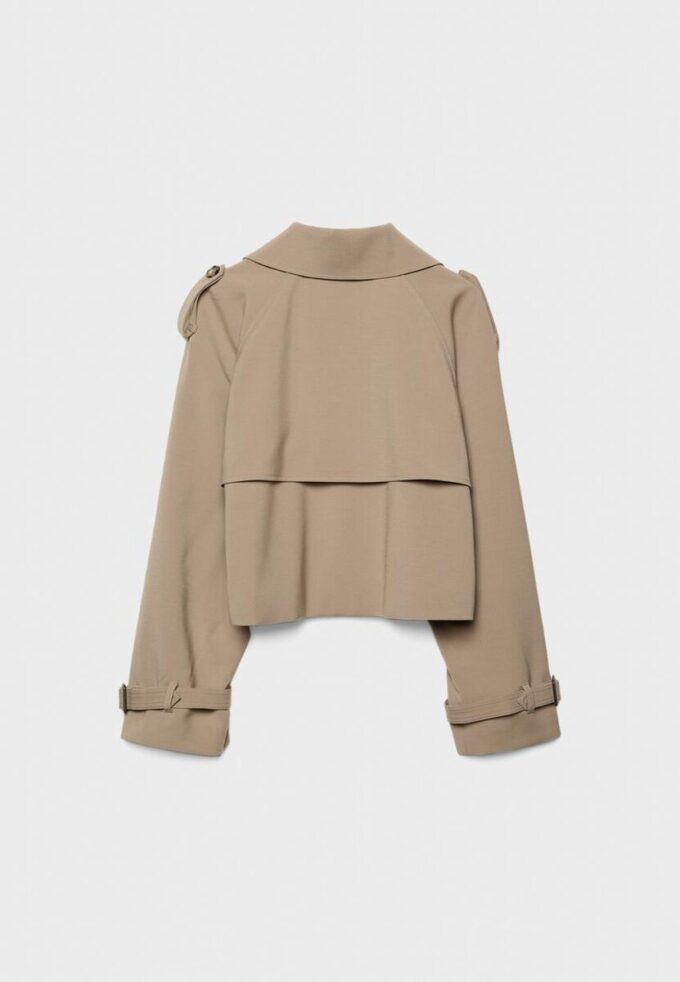 Korte, soepelvallende trenchcoat Korte, soepelvallende trenchcoat