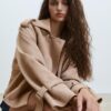 Korte trenchcoat van imitatiesuède Korte trenchcoat van imitatiesuède