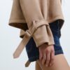 Korte trenchcoat van imitatiesuède Korte trenchcoat van imitatiesuède
