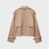 Korte trenchcoat van imitatiesuède Korte trenchcoat van imitatiesuède