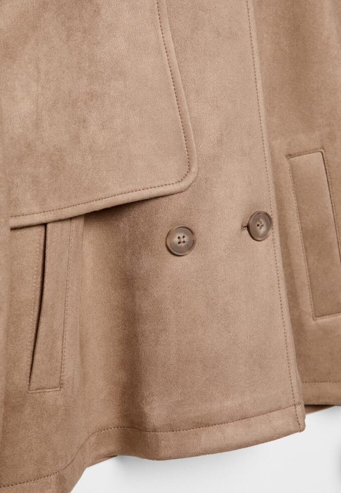 Korte trenchcoat van imitatiesuède Korte trenchcoat van imitatiesuède