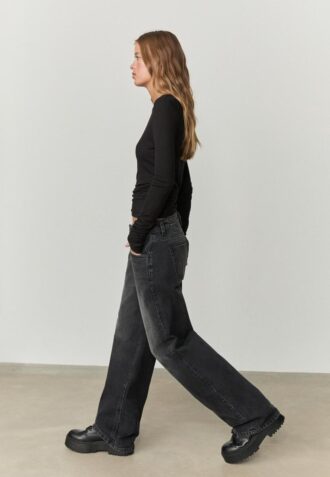 Lage jeans met Wide Leg pijpen