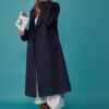 Lange Oversize-Mantel met Soft-Touch-stof