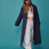 Lange Oversize-Mantel met Soft-Touch-stof