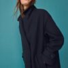 Lange Oversize-Mantel met Soft-Touch-stof
