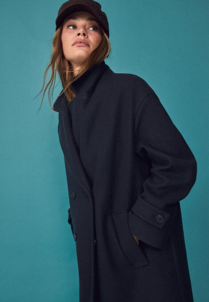 Lange Oversize-Mantel met Soft-Touch-stof