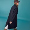 Lange Oversize-Mantel met Soft-Touch-stof