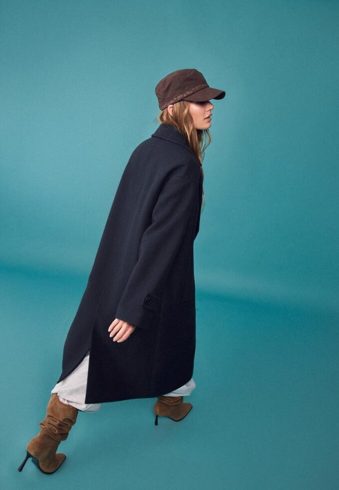 Lange Oversize-Mantel met Soft-Touch-stof