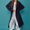 Lange Oversize-Mantel met Soft-Touch-stof
