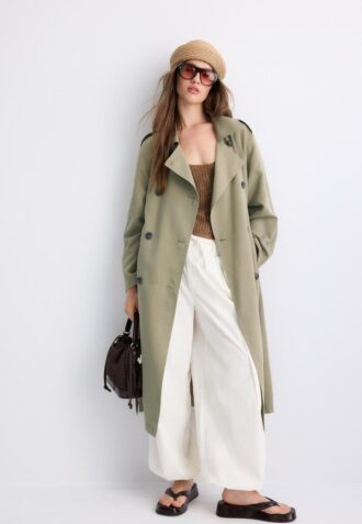 Lange, soepel vallende trenchcoat