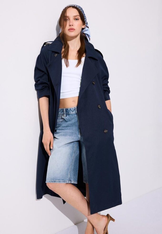 Lange, soepel vallende trenchcoat Lange, soepel vallende trenchcoat