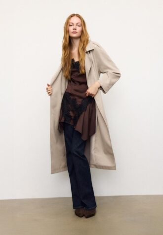 Lange, soepel vallende trenchcoat