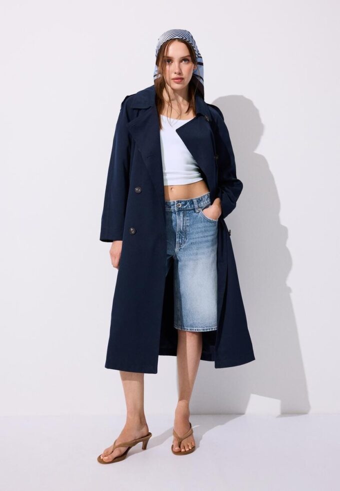 Lange, soepel vallende trenchcoat Lange, soepel vallende trenchcoat