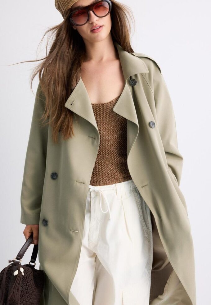 Lange, soepel vallende trenchcoat Lange, soepel vallende trenchcoat