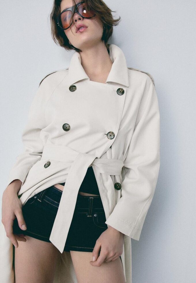Lange, soepel vallende trenchcoat Lange, soepel vallende trenchcoat
